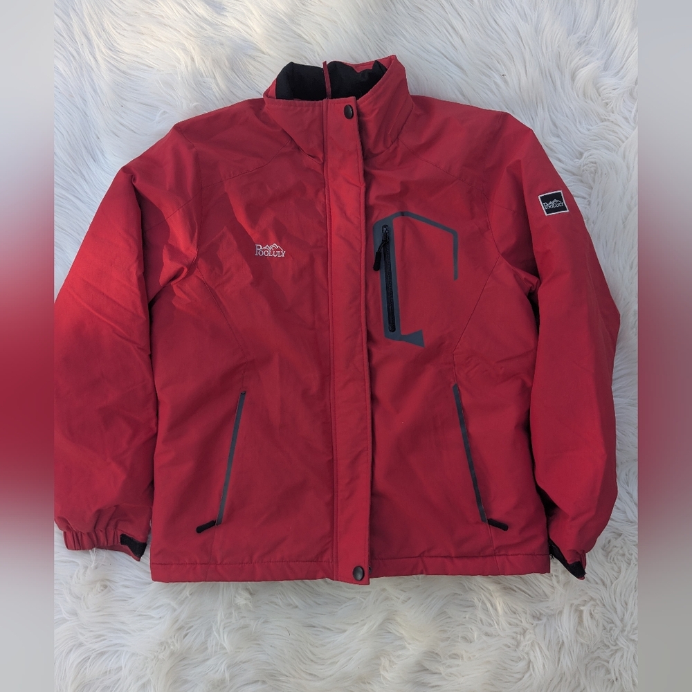 Pooluly Women's Ski Jacket Medium Winter Waterproof Windbreaker Hooded Raincoat